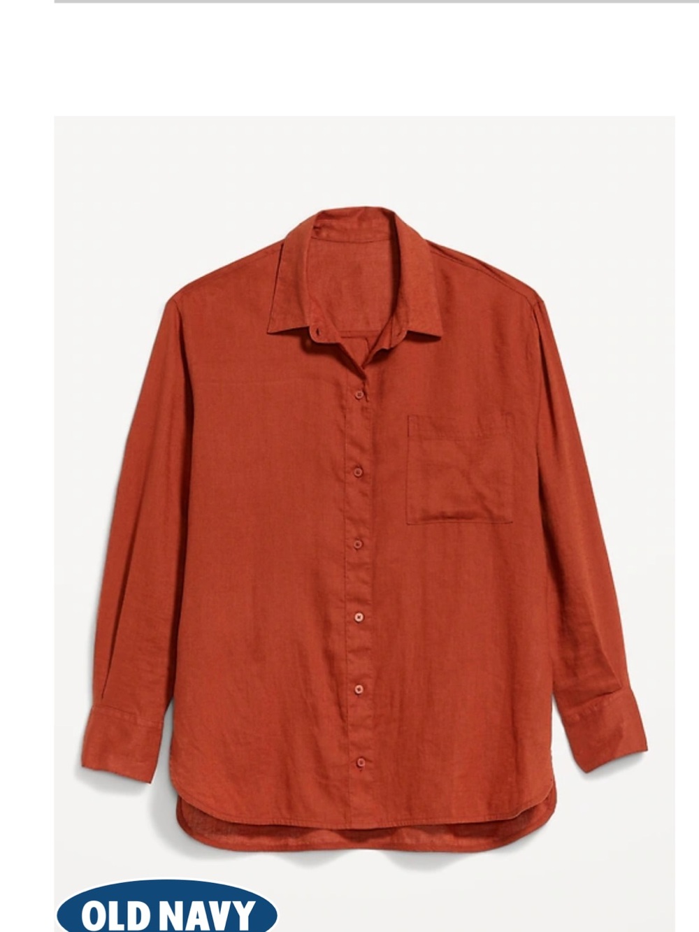 Old Navy Rust Red Casual Button-Down Shirt